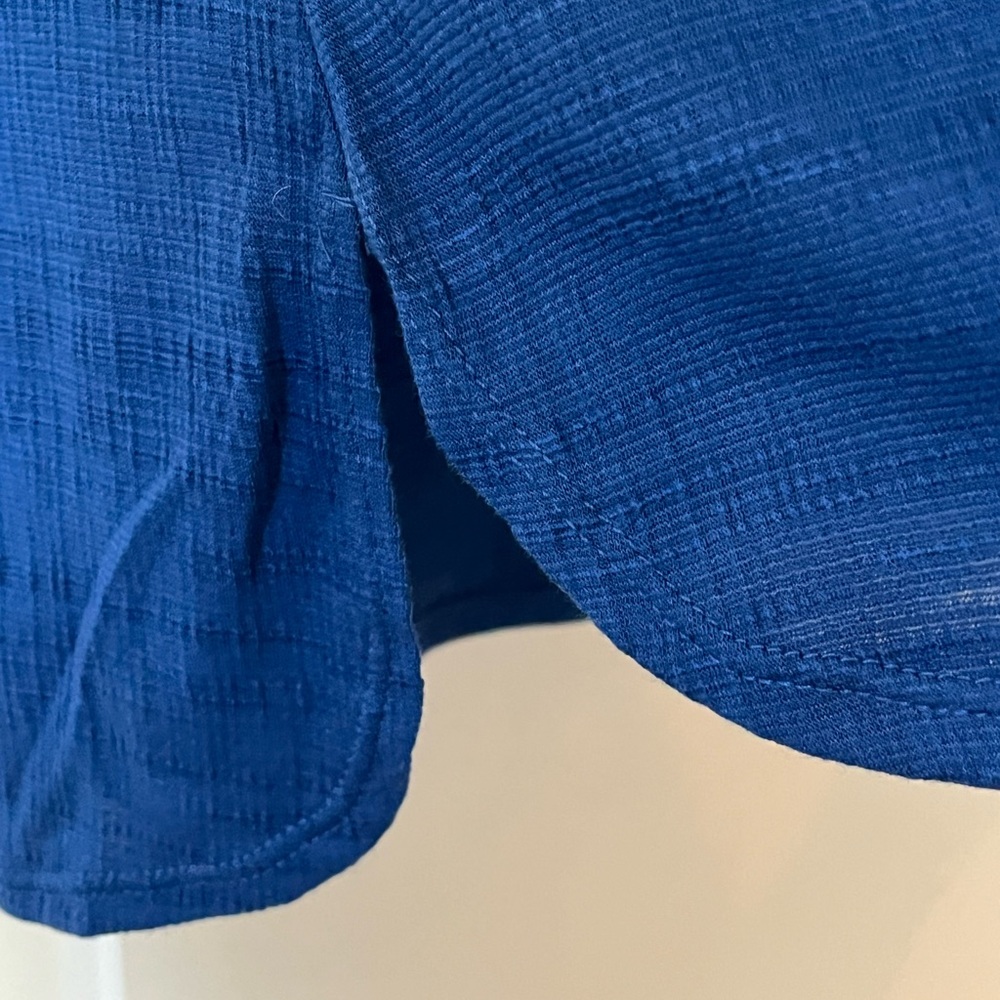 Max Studio Royal Blue Blouse with White Accents Ruffle Sleeve Size 1X - Picture 5 of 15
